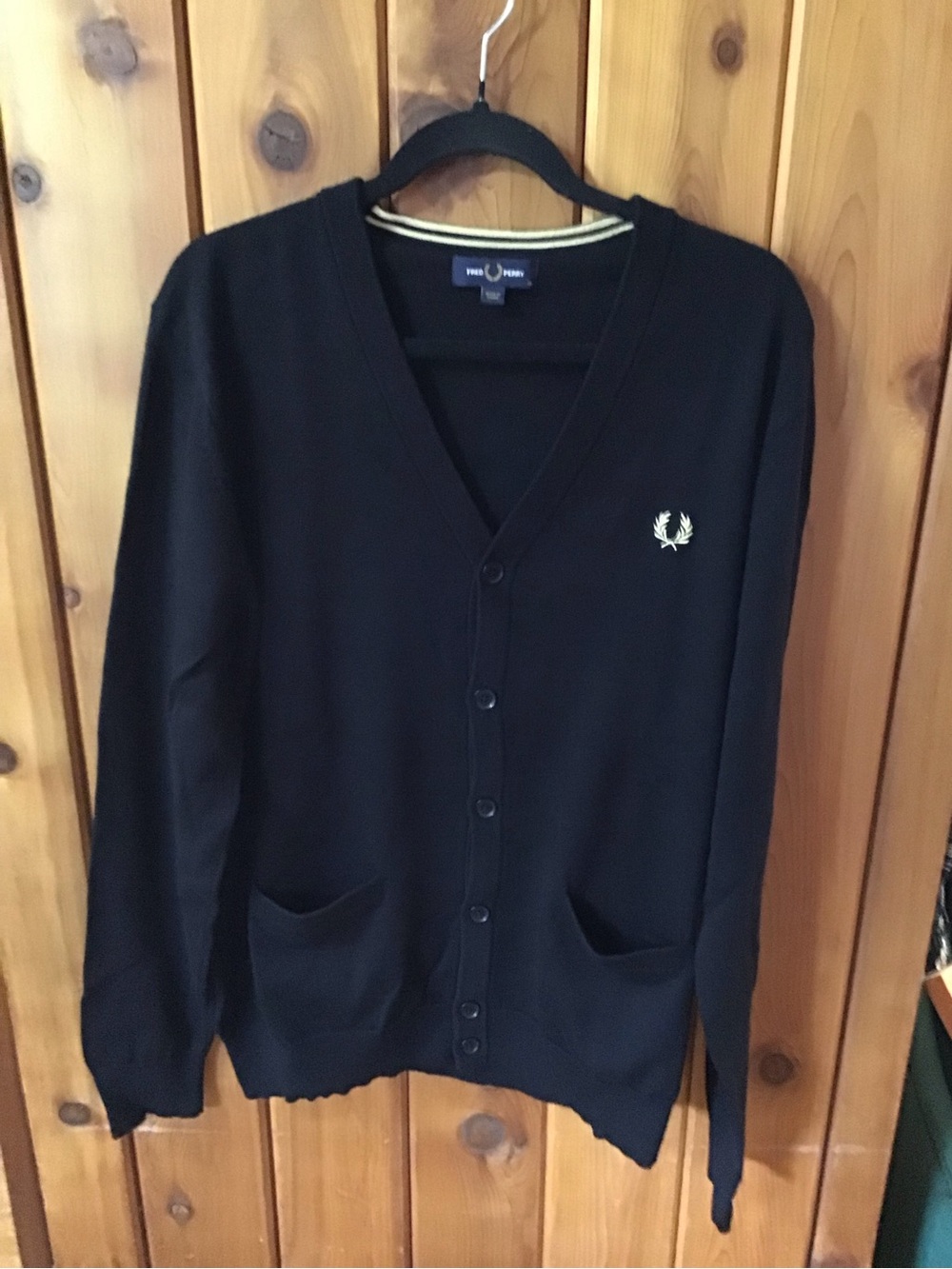 Fred Perry cardigan black size XL